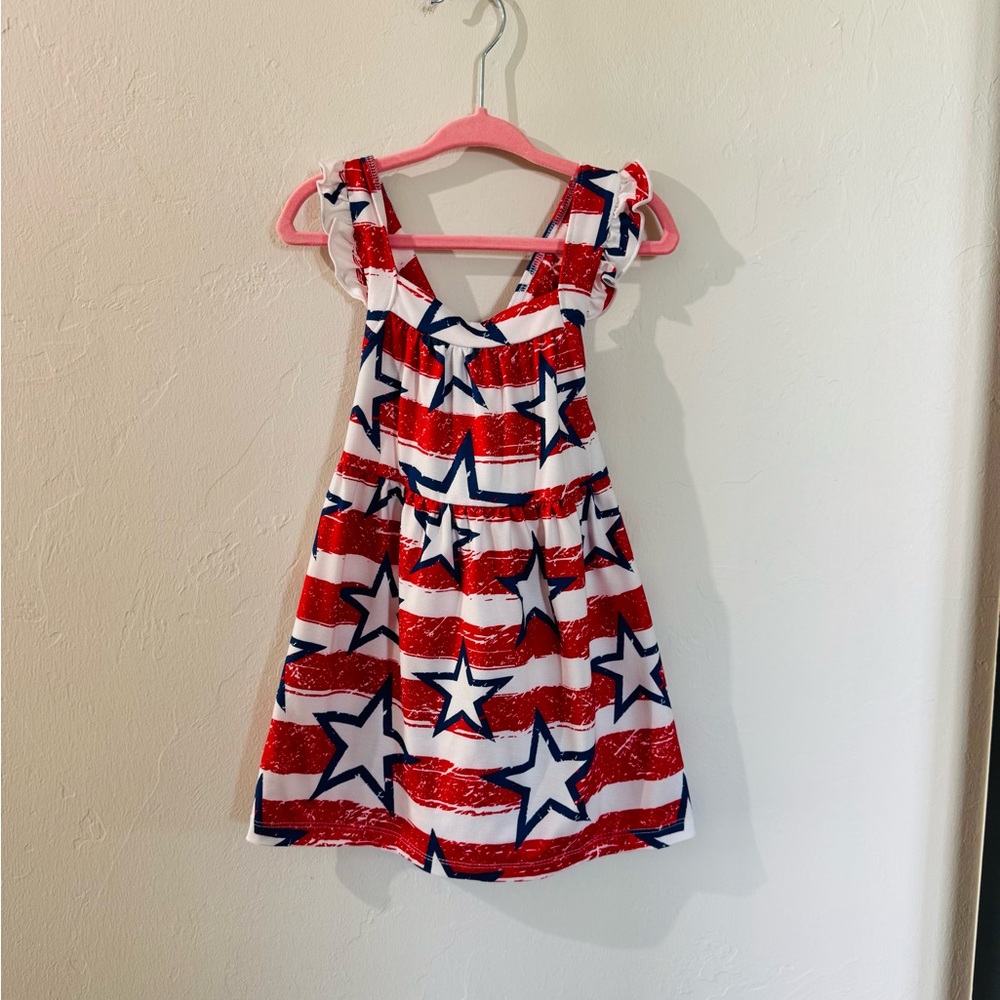 Patriotic Stars and Stripes Kids Dress